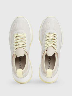 stony beige/tender yellow trainers for women calvin klein