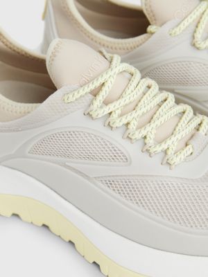 stony beige/tender yellow trainers for women calvin klein