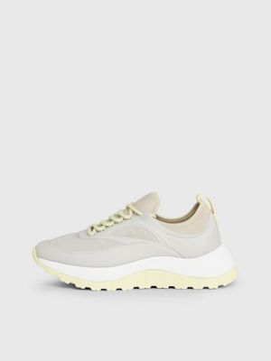 stony beige/tender yellow trainers for women calvin klein