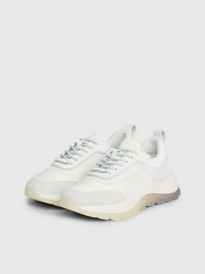 white/milky green trainers for women calvin klein