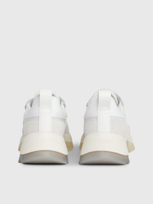 white/milky green trainers for women calvin klein