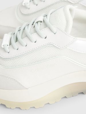 white/milky green trainers for women calvin klein