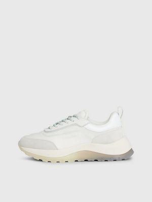 white/milky green trainers for women calvin klein