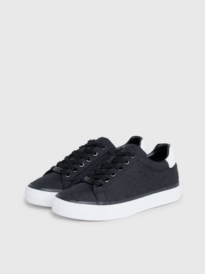 black logo jacquard trainers for women calvin klein