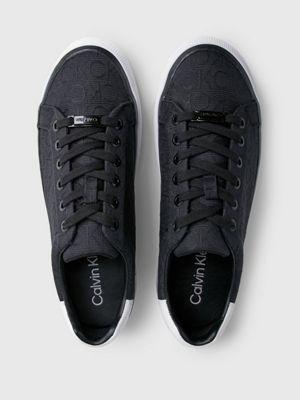 black logo jacquard trainers for women calvin klein