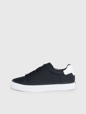 black logo jacquard trainers for women calvin klein