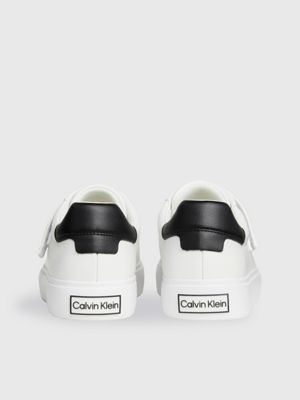 white leather velcro trainers for women calvin klein