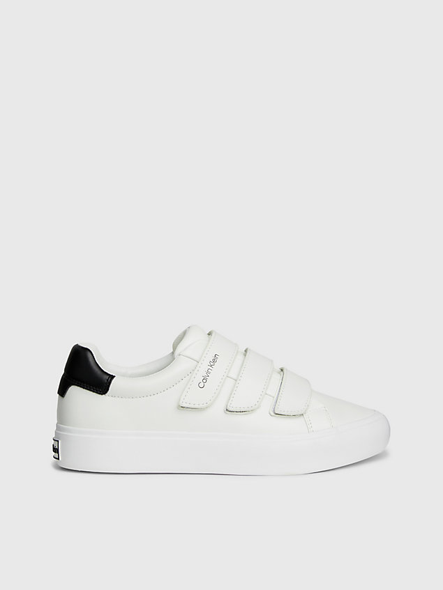 white leather velcro trainers for women calvin klein