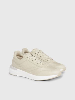 feather grey leather trainers for women calvin klein