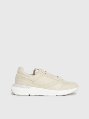 Alzina Grey Leather Trainers