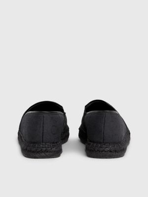 black logo jacquard espadrilles for women calvin klein