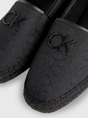 black logo jacquard espadrilles for women calvin klein