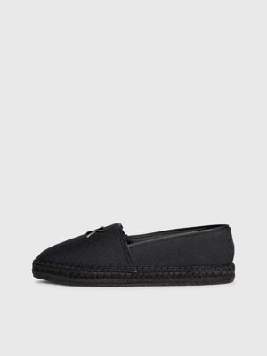 black logo jacquard espadrilles for women calvin klein