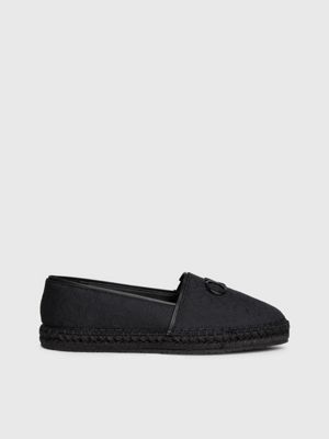 black logo jacquard espadrilles for women calvin klein