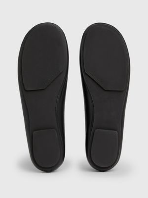 black leather ballerinas for women calvin klein