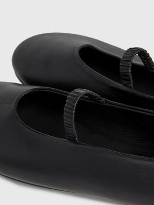 black leather ballerinas for women calvin klein