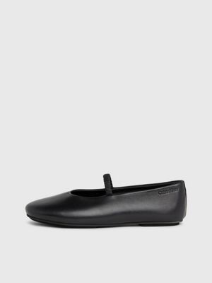 black leather ballerinas for women calvin klein