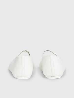 off white leather ballerinas for women calvin klein