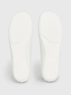 off white leather ballerinas for women calvin klein