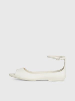 dk ecru leather ballerinas for women calvin klein