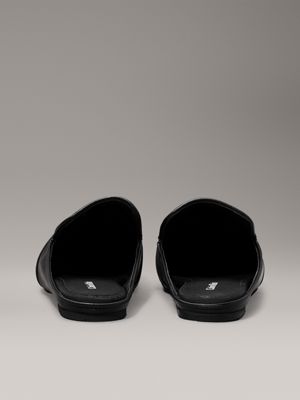 ck black leather mules for women calvin klein