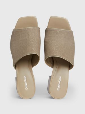 Logo Jacquard Heeled Sandals Calvin Klein® | HW0HW01936RBK