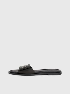 black leather sandals for women calvin klein