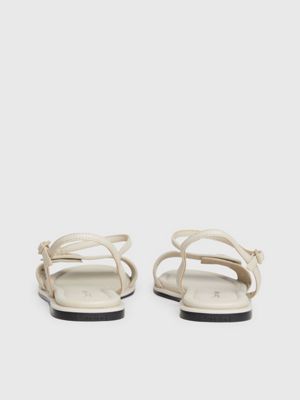 stony beige leather sandals for women calvin klein