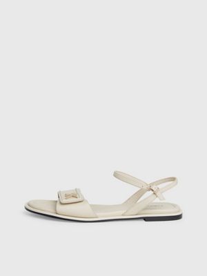 stony beige leather sandals for women calvin klein