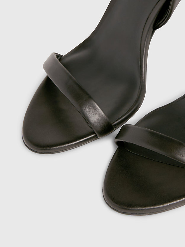 ck black skórzane sandały na obcasie dla kobiety - calvin klein