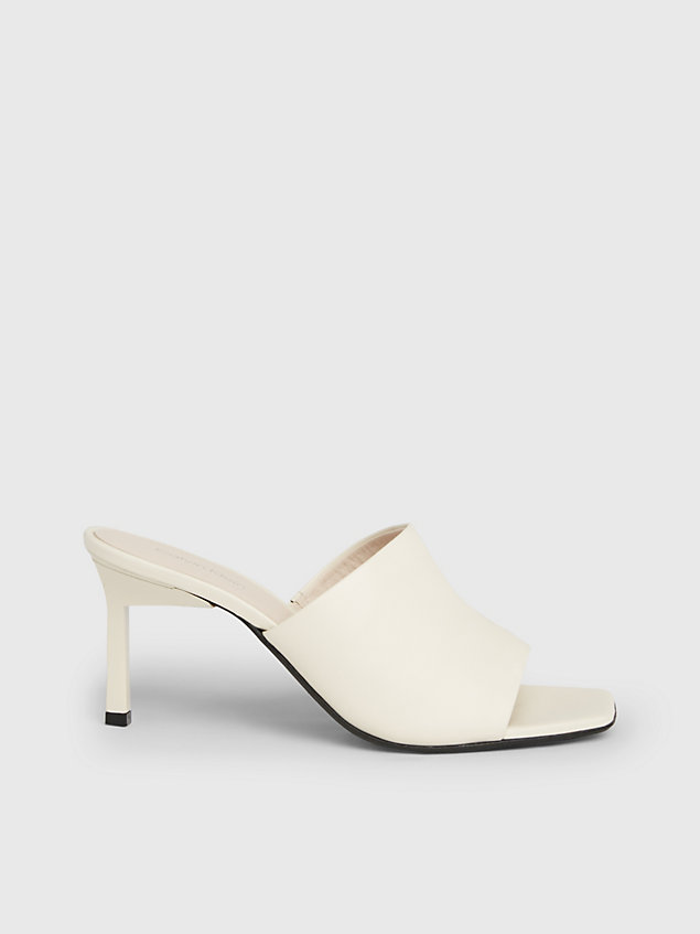 beige leather stiletto mule sandals for women calvin klein