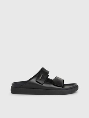 Black leather deals sandals