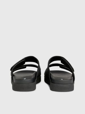 black logo jacquard sandals for women calvin klein