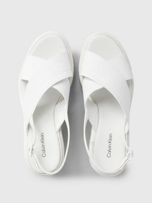 white espadrille wedge sandals for women calvin klein