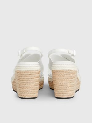 white espadrille wedge sandals for women calvin klein