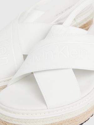 white espadrille wedge sandals for women calvin klein