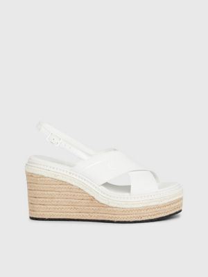 white espadrille wedge sandals for women calvin klein