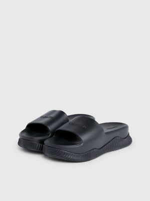 ck black platform sliders for women calvin klein