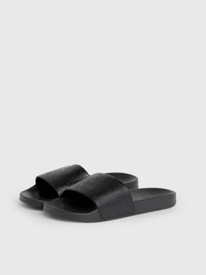 black logo sliders for women calvin klein