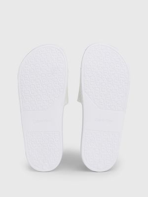 white logo sliders for women calvin klein