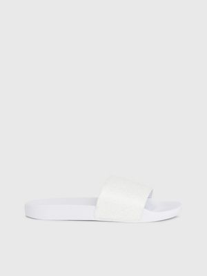 Claquette calvin best sale klein blanche