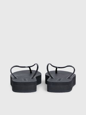 black platform flip flops for women calvin klein