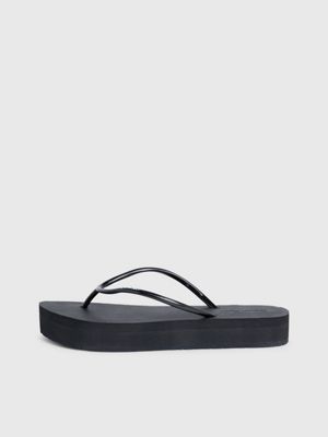 black platform flip flops for women calvin klein