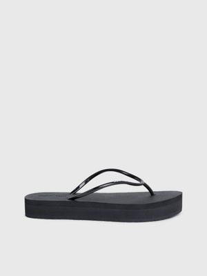 Calvin klein flip flops womens black best sale