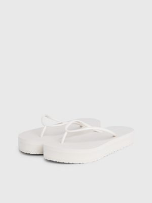 crystal grey platform flip flops for women calvin klein