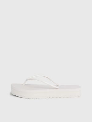 crystal grey platform flip flops for women calvin klein