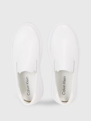 Calvin klein white on sale slip on shoes