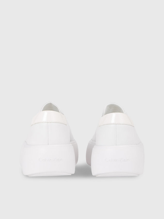 white plateau-slippers aus leder für damen - calvin klein
