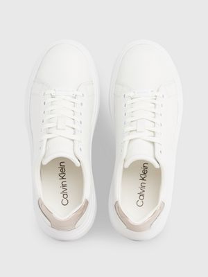 Calvin klein hot sale white trainers