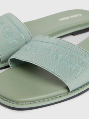 meteor green logo sandals for women calvin klein